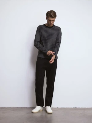 Reserved - Longsleeve z bawełny merceryzowanej - czarny