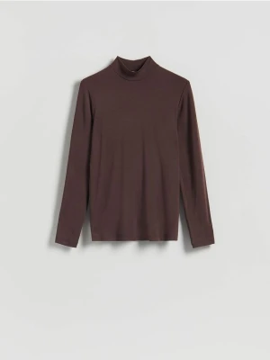 Reserved - Longsleeve z golfem - ciemnobrązowy