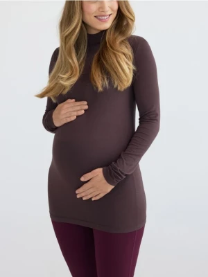 Reserved - Longsleeve z golfem - ciemnobrązowy