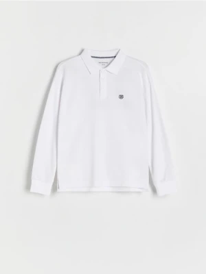 Reserved - Longsleeve z haftem - biały