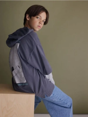 Reserved - Longsleeve z kapturem - ciemnoszary