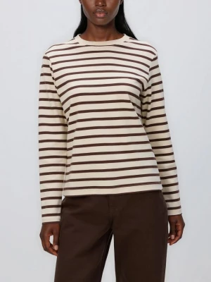 Reserved - Longsleeve z merceryzowanej bawełny - brązowy