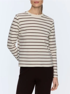 Reserved - Longsleeve z merceryzowanej bawełny - brązowy