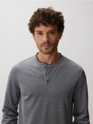 Reserved - Longsleeve z merceryzowanej bawełny - ciemnoszary