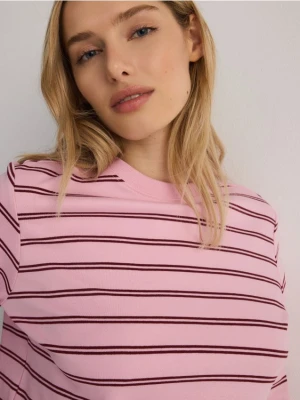 Reserved - Longsleeve z merceryzowanej bawełny - intensywny róż