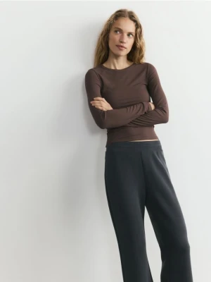 Reserved - Longsleeve z modalem - brązowy