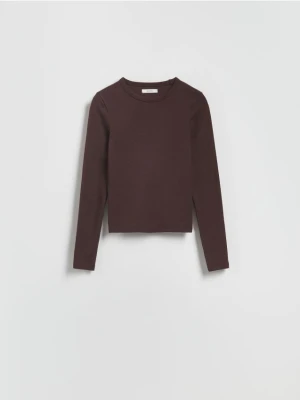 Reserved - Longsleeve z modalem - ciemnobrązowy