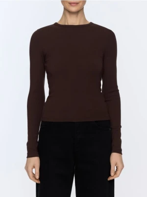 Reserved - Longsleeve z modalem - ciemnobrązowy