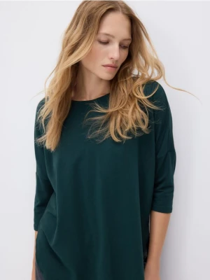 Reserved - Longsleeve z modalem - ciemnozielony