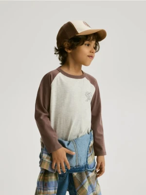 Reserved - Longsleeve z nadrukiem - beżowy