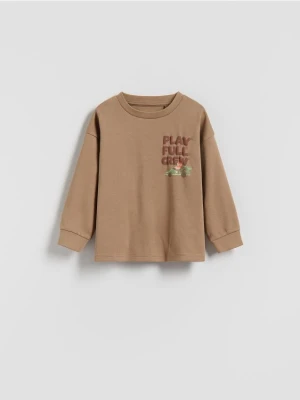 Reserved - Longsleeve z nadrukiem - brązowy