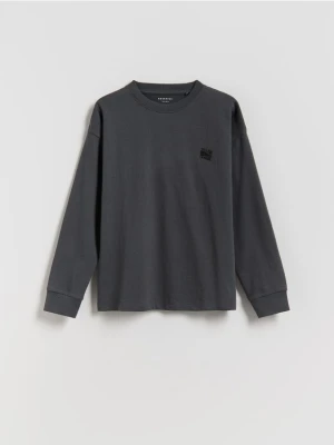 Reserved - Longsleeve z nadrukiem - ciemnoszary