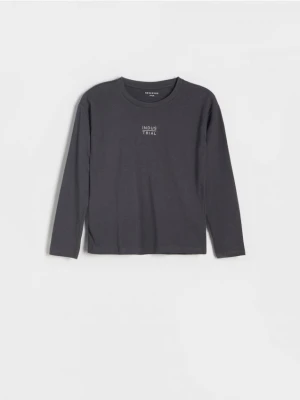 Reserved - Longsleeve z nadrukiem - ciemnoszary