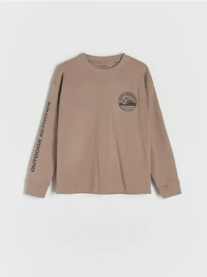 Reserved - Longsleeve z nadrukiem - fioletowy