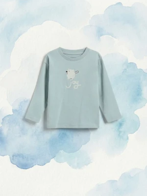 Reserved - Longsleeve z nadrukiem - jasnoniebieski