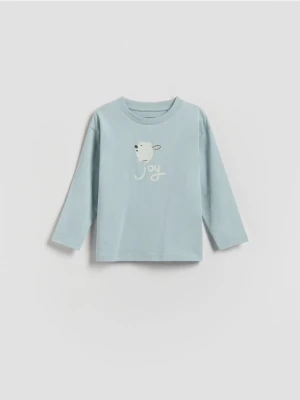 Reserved - Longsleeve z nadrukiem - jasnoniebieski