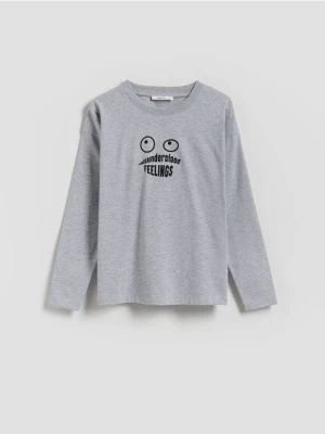 Reserved - Longsleeve z nadrukiem - jasnoszary