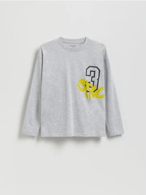 Reserved - Longsleeve z nadrukiem - jasnoszary