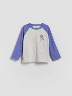 Reserved - Longsleeve z nadrukiem - jasnoszary