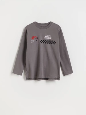 Reserved - Longsleeve z nadrukiem Nascar - ciemnoszary