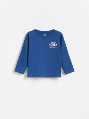 Reserved - Longsleeve z nadrukiem - niebieski