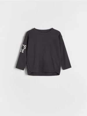 Reserved - Longsleeve z napisami - ciemnoszary