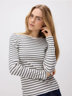 Zdjęcie produktu Reserved - Longsleeve z prążkowanej dzianiny - czarny