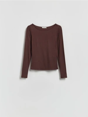 Reserved - Longsleeve z wiskozą - ciemnobrązowy