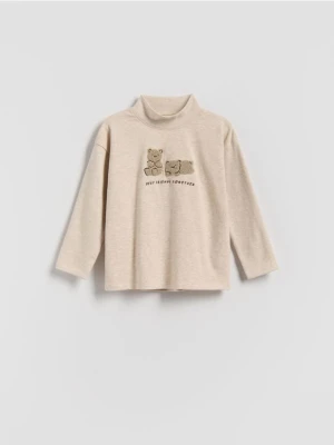 Reserved - Longsleeve ze stójką - beżowy