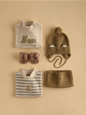 Zdjęcie produktu Reserved - Longsleeve ze stójką - beżowy