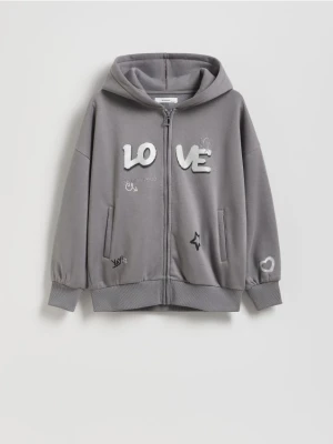 Reserved - Luźna bluza z kapturem - ciemnoszary