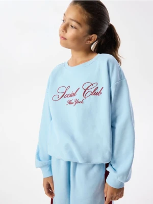 Reserved - Luźna bluza z nadrukiem - jasnoniebieski