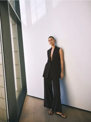 Reserved - Luźne spodnie - ciemnobrązowy