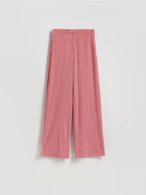 Reserved - Luźne spodnie w kratę - czerwony