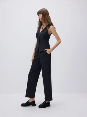 Reserved - Luźne spodnie w prążek - ciemnoszary