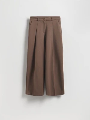 Reserved - Luźne spodnie z kantem - brązowy