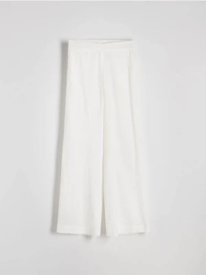 Reserved - Luźne spodnie z lnem - biały