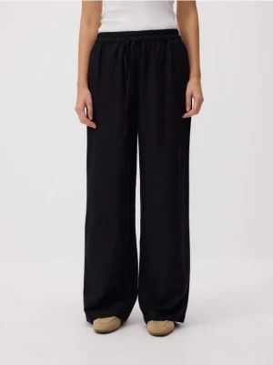Reserved - Luźne spodnie z lnem - czarny