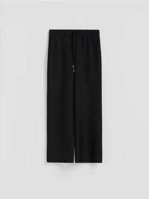 Reserved - Luźne spodnie z lnem - czarny