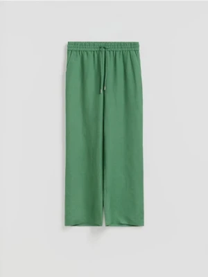 Reserved - Luźne spodnie z lnem - zielony