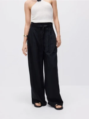 Reserved - Luźne spodnie z lyocellem - czarny