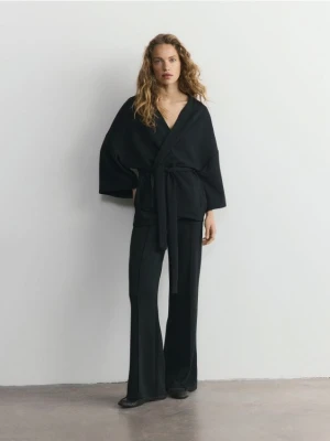 Reserved - Luźne spodnie z modalem - czarny