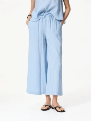 Reserved - Luźne spodnie z modalem - jasnoniebieski