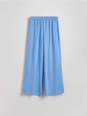 Reserved - Luźne spodnie z modalem - niebieski