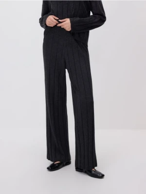 Reserved - Luźne spodnie z wełną - ciemnoszary