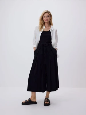 Reserved - Luźne spodnie z wiązaniem - czarny