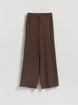Reserved - Luźne spodnie z wiskozą - brązowy