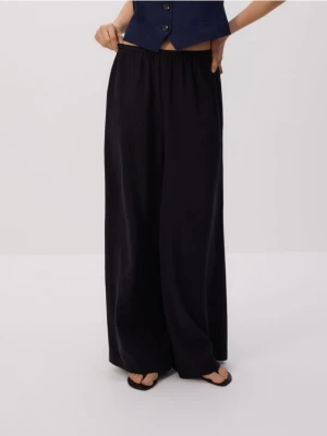 Reserved - Luźne spodnie z wiskozą - czarny