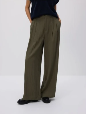 Reserved - Luźne spodnie z wiskozą - zielony