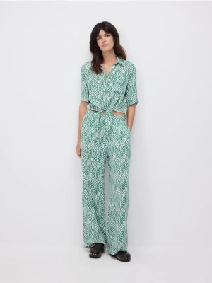 Reserved - Luźne spodnie z wiskozy - wielobarwny